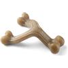 Nylabone Maximum Strength Tough Extreme Gourmet Wishbone giocattolo da masticare per cani, infuso con sapore extra di pancetta in tutto l'osso, grande, per cani da 0 a 23 kg, marrone