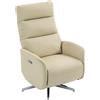 HOMCOM Poltrona Relax Elettrica Reclinabile 160° Girevole con Poggiapiedi, Presa USB e Type-C, in Pelle PU, Beige | Aosom Italy