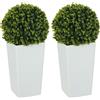 HOMCOM Set da 2 Sfere di Eucalipto Artificiali 65 cm con Protezione UV, Verde | Aosom Italy