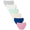 Amazon Essentials Slip Bikini in Cotone (Disponibile in Taglie Forti) Donna, Pacco da 10, Bianco/Grigio Puntinato/Nero/Rosa Chiaro, 50
