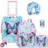 HTgroce 5pcs Valigia per Bambina con Maniglia Retrattile Zaino Bagaglio a Mano, con ruote girevoli a 360 °