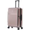 CELIMS - Valigie con scomparto frontale tascabile per laptop - Cabina, medio, grande, 55 x 35 x 25, ABS, ruote 360 gradi, ABS, resistente, leggero, bagagli, set di valigia, Oro rosa., Grande, Grande