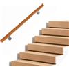 COSTWAY Corrimano per Scale in Legno, Ringhiera Antiscivolo da Parete con Supporto e Kit di Installazione, Passamano mano per Scale Interne per Anziani e Bambini, per Cucina e Bagno (80 cm)