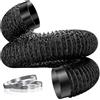 Hon&Guan Tubo di scarico Ø 100 mm, tubo in alluminio PVC da 3 m, con 2 fascette stringitubo, per asciugatrice, ventilatore, cappa aspirante, sistema di ventilazione, nero