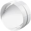 VENTS - Connettore per tubo di ventilazione rotondo con valvola di ritegno, in plastica ABS e PVC, bianco, diametro: 125 mm