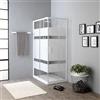 Kiamami Valentina | Box Doccia 70x100 Rettangolare Salvaspazio con Cristallo Serigrafato 4 mm, Apertura Scorrevole, Profili Bianchi, Ante Sganciabili, Altezza 185 cm, Collezione Venere