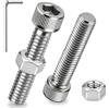 Ezitruz Set di dadi cilindrici M10, 10 viti a testa cilindrica M10 x 80 mm, in acciaio inox A2 V2A, viti a brugola DIN 912, viti con esagono incassato per riparazione di mobili