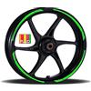 Generico Adesivi Cerchioni Moto Set Completo per 2 Ruote 17 Pollici Strisce Cerchi Custom Vari Colori universale Mod.12 cod.RT012 (069 Verde Fluo)