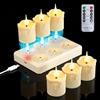 JVURICE Candele a LED ricaricabili, 200 ore, con telecomando, stazione di ricarica, timer, fiamma tremolante, luce bianca calda, dimmerabile, per feste, stanze, soggiorno, Halloween, Natale