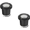ledscom.de 2x lampada da incasso a terra BOFU per esterni, IP67, orientabile, nera, rotonda, 150mm Ø, 1x GU10 max. 15W, vetro smerigliato