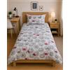 GX GARGIX Completo Letto Singolo 100% Cotone - Set Lenzuola Una Piazza con Sotto, Sopra e Federa - Morbido e Traspirante (GX/FACC-GRIGIO)