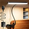 Glocusent 7W Orizzontale Lampada da Lettura, 57 LED Lampada con Pinza con 3 Colore e 5 Luminosità, 7 cm Clip, Ambra Modalità, 30 Min Timer, Luce da Lettura USB per Leggere/Studiare/Lavorare