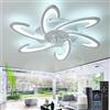 Cucummn Silenzioso Led Ventilatore Da Soffitto Con Luce Dimmerabile Compatibile con Alexa Lampadario Ventilatore 6 Velocita Telecomando Timer Plafoniera Con Ventilatore Soggiorno Camera Da Letto Bianco