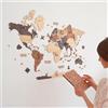 Creatifwood Mappa del Mondo in Legno 2D da Parete - Decorazione Murale Naturale - Planisfero in Legno - Kit DIY con Adesivi Inclusi - Idea Regalo per Amanti dei Viaggi (Multicolor, 80L x 55l cm)