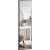 HOMCOM Specchio da parete dim. 120 x 35 cm, pellicola di sicurezza antideflagrante, sistema di fissaggio incluso, telaio in lega di alluminio. nero