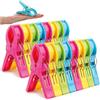 com-four® 16x Grandi Clip per Telo Mare per Lettini, Sedie, Lettini e Ringhiere - Mollette XXL per Giacche e Coperte - Morsetto per Progetti Fai da Te - Clip per Telo Mare