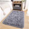 Oxford Homeware Tappeti Soggiorno Piccoli 50x80 cm - Soffici Tappeti Shaggy Grigi per Camera da Letto, Salotto - Tappeto Super Morbido Antiscivolo Tappeti Moderni Lavabili Scendiletto per Camera dei B