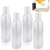 SUNOYA 4 Pezzi Bottiglia Squeeze di Plastica, Oliera Plastica, Squeeze Bottle, 500ml Bottiglia per Squeeze con Tappi, Cucina Flacone Dosatore, Prova di Perdite per Liquidi Olio Ketchup Senape Maionese Salse