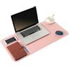 ARNTY Tappetino Scrivania, Sottomano Scrivania Copri Scrivania pelle,Doppia Facciata Desk Pad,Impermeabile Tappetino per Scrivania PC per Ufficio e Casa (Rosa&Grigio, 80 * 40cm)