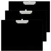 AXVRAV Set di 3 portablocco formato A3, formato orizzontale, 44 x 32 cm, formato A3, nero con morsetto, portablocco con foro, clip per disegno, ufficio, scuola, blocco artistico e blocco scrittura