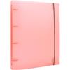 OTCRAFT Copertina per raccoglitori a 4 anelli, formato A4, trasparente, in morbido PVC, per quaderni ricaricabili, con superficie opaca per conservare timbri e matrici (colore arancione)