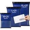 Brysalis 60 Pcs Buste per Spedizioni Tessile, Autoadesive Sacchetti Spedizione, Impermeabili Busta Postali Plastica, Opaqui Pochette per Spedizioni Postali per Scarpe, Libri(Blu, 3 Taglie, M/L/XL)