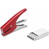 Terryshop74® Spillatrice Manuale a Pinza con 1000 Punti Inclusi - Punti 6/4 Compatibile 130/E - Spillatrice Professionale per Carta, Ufficio e Casa (Rosso)