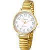 JewelryWe Orologio da Donna Cinturino Elastico: Quadrante Rotondo Grande Lancette Luminose Impara Ora Orologio al Quarzo Regalo per Mamma Anziani
