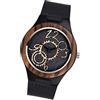 MicLee-orologio di moda semplice cinturino in pelle di vacchetta quadrante in acciaio inox quadrante in legno naturale per uomini e donne ultra-sottile moda casual