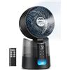 DREO TurboCool 516 - Ventilatore a nebbia omnidirezionale oscillante per computer, 150°+30°, raffreddamento ad aria evaporativa, vento 7,9 m/s, nebbia ultra sottile, 20 dB