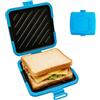Calenxy Panini per forno a microonde, tostapane in silicone, 16 x 16 cm, griglia a contatto, piastre rimovibili e ciotola in silicone, griglia per bacon panini grill, toastie (blu)