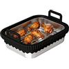 Qnbonrich Forma per casseruola Airfryer per friggitrice ad aria calda, accessorio Airfryer in vetro, manici in silicone e anello in silicone rimovibile, resistente al calore, antigraffio, lavabile in
