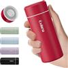 Exllena 【Serie Avanzata】Exllena Borraccia Termica Piccola - Mini Borraccia Termica 250 ml con Copertura in Acciaio Inox, Ideale per Borsa e Viaggi | Borraccia Piccola - Rosso