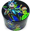 TPLF Grinder Rick e Morty in 50 mm 4 pezzi macinini per spezie in lega di zinco resistente, resistente, DAMS, trituratore di erbe essiccate con spatola per polline, coperchio magnetico