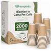 ecodrinks 2000 Bicchieri Caffe Carta Da 75ml - Set Bicchierini Monouso per Bevande Calde/Fredde - Biodegradabili, Eco-friendly e Made in Italy, Avana