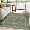 HUGEAR Vintage Tappeto 120x170cm Verde Antiscivolo Lavabile In Lavatrice Salotto Camera Da Pranzo Sedia Ufficio Tappeti Grandi Rug Esterno Pelo Corto Carpet