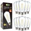 CLAR- Lampadina Edison vintage, lampadina LED E27 filamento 8W ST58, lampadina decorativa 2700ºK, Bianco Caldo (Pack 10)