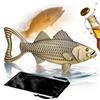 DND DADO Birra Apribottiglie a Forma di Pesce Persico, con Sacchetto Regalo, Bronzo