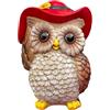 LVYXON Statua a forma di gufo in stile fattoria con cappello rosso in resina per interni soggiorno esterno decorazione patio