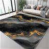 Generico Tappeto Antiscivolo 40x60 cm per Camera da Letto, Stile Fumo Marmo, per Soggiorno Cucina Ingresso o Sala da Pranzo Decorativo, Lavabile in Lavatrice, Nero