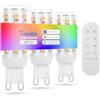 I-SHUNFA Lampadine G9 RGBCW LED con Telecomando e Controllo APP, G9 LED Dimmerabile Lampadina Bluetooth,AC 230V,2700K-6500K,Luminosità Regolabile 1%-100% 4W 400LM,con sincronizzazione musicale