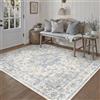 HUGEAR Tappeto Salotto 140x200cm Blu Lavabile In Lavatrice | Antiscivolo, Vintage, Camera Da Pranzo, Sedia, Ufficio, Grandi, Rug, Esterno, Pelo Corto, Carpet