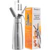 RuneSol Sifone per Cucina Alluminio 500ml con 3 Ugelli Acciaio Inox, Sifone da Panna Montata, Sifoni per Spume Panna Monta Professionale per Decorazione Pasticceria e Dessertf