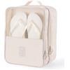 Eneteck Sacca Portascarpe da Viaggio, Contiene 3 Paia di Scarpe per Imballaggio, Elementi Essenziali da Viaggio per Volare e Trasportare Bagagli Accessori, Beige, Stile Conciso