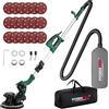 POSENPRO Levigatrice per muro telescopica, 810 W, diam. Platorello 215mm, impugnatura telescopica, attacco per aspiratore, incl. 18 carte abrasive