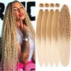 Gozill Capelli Biondi per Trecce Pre-Stirati Sintetici 27/613# Onde Profonde Boho Capelli per Trecce da Donna
