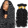 HeioWuio Extension di capelli umani, #1B, colore nero naturale, ondulati, 3 ciocche, 300 g, 300 g, 30,5 cm, 40,6 cm