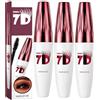 Generico Mascara Nero Volume 7D Impermeabile, Mascara con Fibre Effetto Ciglia Finte, A Lunga Durata Anti-Sbavature, Allungante e Incurvante Modulabile, Trucco Occhi Senza Effetto Occhi di Panda (3 pcs)