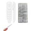 YIPFEN 120 Pieces Dual Nail Form for 3D French Manicure, Reconstruction False Nails Extension Nail System, Reusable, for Polygel Acrygel Gel (Square)