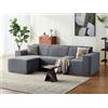 LINSY HOME Divano angolare con funzione sleep - 266 cm divano letto modulare, divano a forma di L, divani sezionali per soggiorno, non richiesto montaggio (ord, grigio scuro, 3 posti con ottomano)